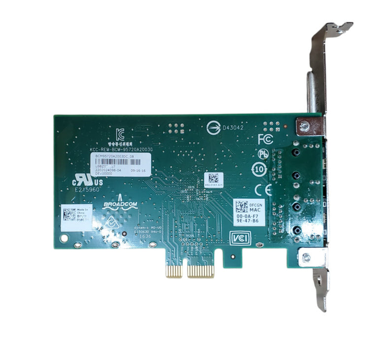 Dell 00FCGN Dual Port 1GB PCIe Ethernet Adapter