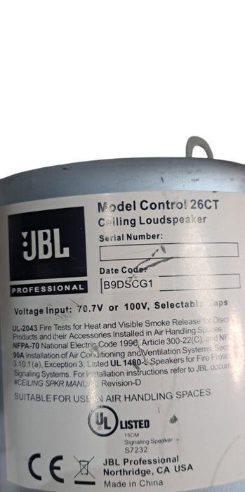 Pair of JBL Professional Control 26CT  Ceiling Speakers