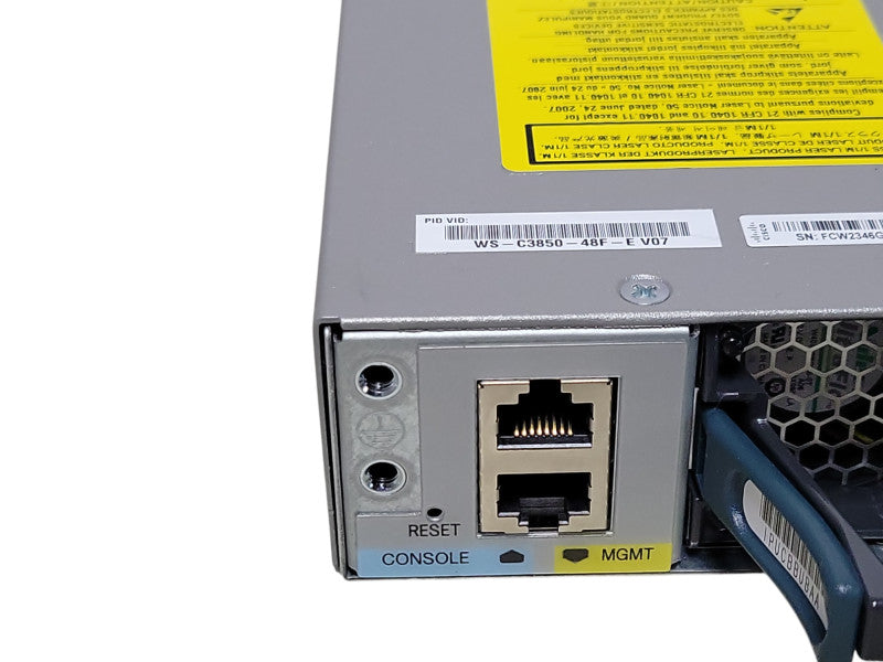 Cisco WS-C3850-48F-E 48-Port Gigabit PoE+ Switch w/ 2x PSU, Stacking Cables _