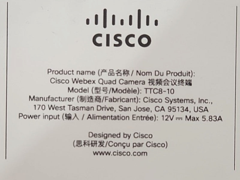 Cisco TTC8-10 Webex Quad Conference Camera