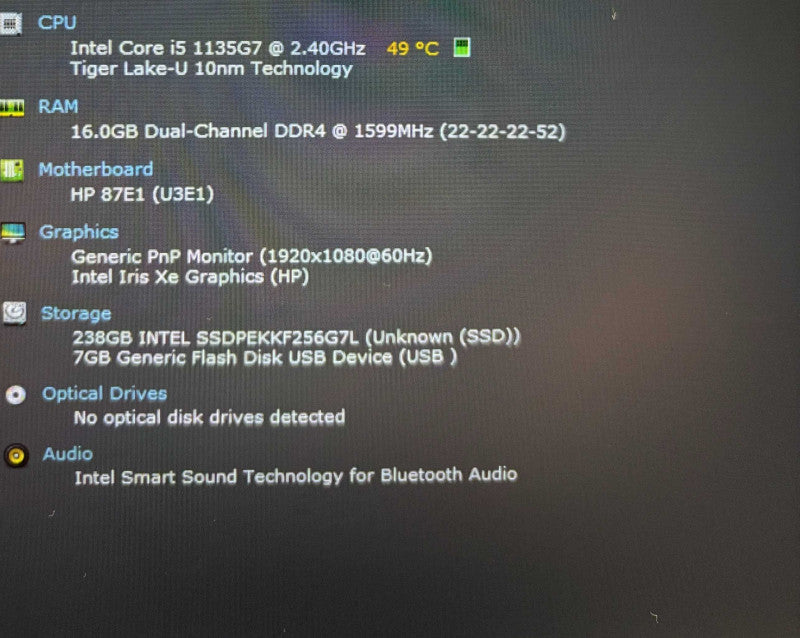HP ProBook 450 G8 Core i5-1135G7@2.4GHz 16GB RAM 256GB SSD READ!  Lap200
