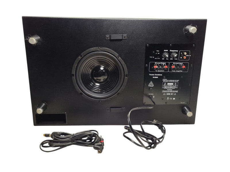 Theater Solutions SUB8S Home Theater Powered 8" Slim Subwoofer Mountable Sub $