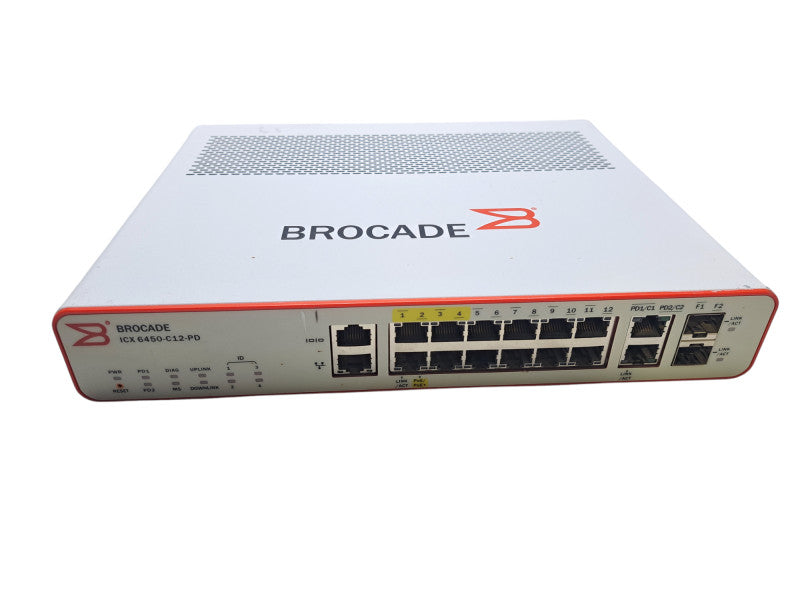Brocade ICX 6450-C12-PD | 12-Port Gigabit, 4x PoE+ Compact Fanless Switch