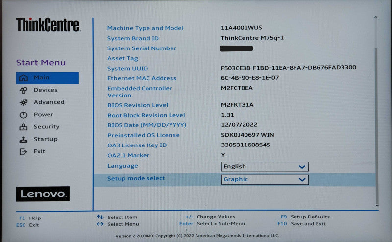 Lenovo ThinkCentre M75q-1, Ryzen 5 3400GE, 8GB DDR4, 256GB NVMe, 65W PSU