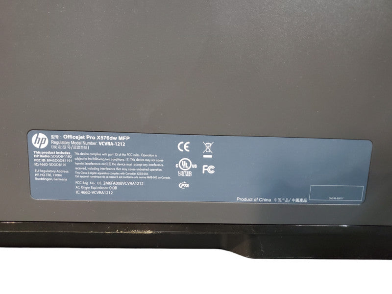 HP Officejet Pro X576dw MFP All-In-One Inkjet Printer *READ*