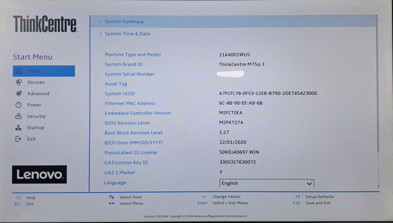 Lenovo ThinkCentre M75q-1 | Ryzen 5 PRO 3400GE @3.30GHz, 8GB DDR4, No HDD