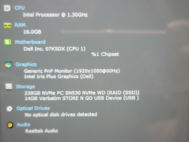 Dell Inspiron 5400 2n1 i7-1065G716GB RAM 256GB SSD READ β Lap200