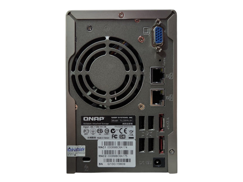 Qnap TS-239 Pro II+ 2 Bays NAS w/ 2x 4TB HDDs, No Power Adapter