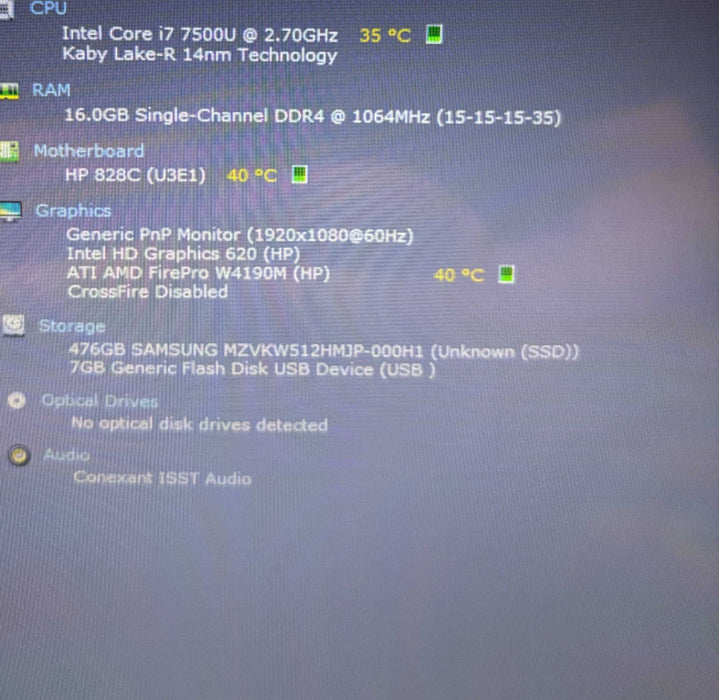 HP ZBook 15u G4 TOUCH i7-7500U AMD FirePro W4190 2GB GPU 16GB RAM 512SSD  Lap200