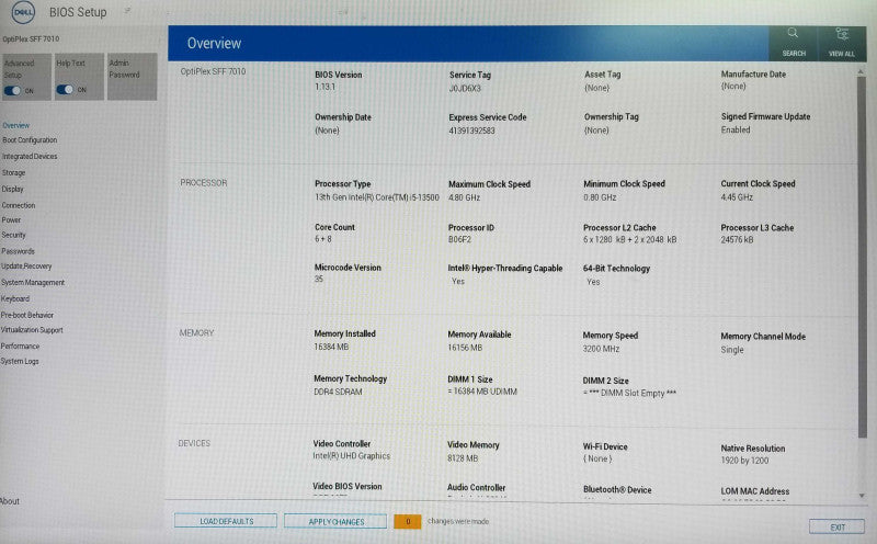 Dell OptiPlex 7010 SFF, 13th Gen Intel i5-13500 CPU, 16GB RAM - 512 GB NVMe