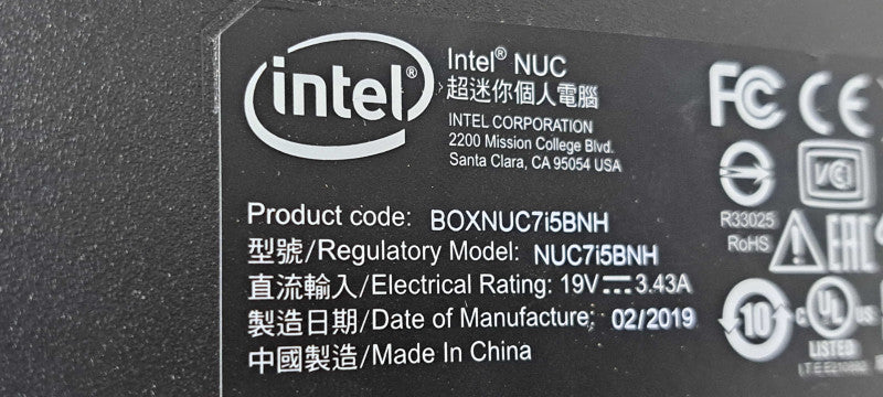 Intel NUC7i5BNH NUC Mini PC i5-7260U|16GB DDR4|No HDD Q