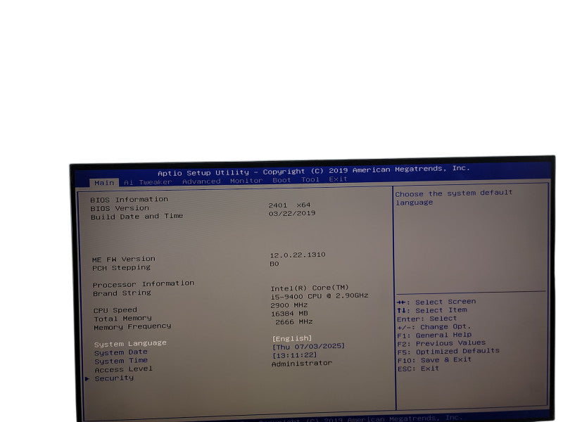 Custom Asus PC i5 - 9400 @ 2.90GHz 16GB DDR4 Ram  Qθ