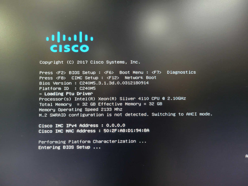 Cisco UCS-C240-M5, 2x Xeon Silver 4110 2.10GHz, 32GB DDR4, 2x 1050W PSU _