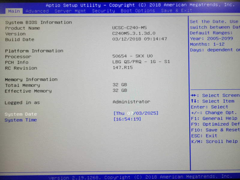 Cisco UCS-C240-M5, 2x Xeon Silver 4110 2.10GHz, 32GB DDR4, 2x 1050W PSU _