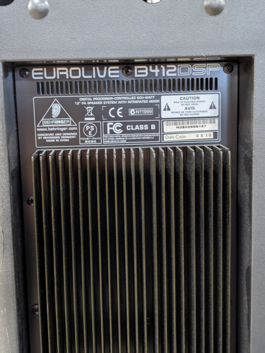 Behringer Eurolive B412DSP 600W 12" Active 2-Way PA Speaker -