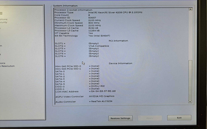 Dell Precision 7820 | 2x Xeon Silver 4208 @2.10GHz, 32GB DDR4, P620, No HDD
