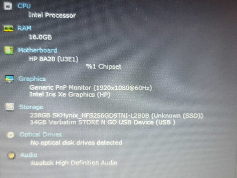 HP Laptop 15-dy5027 i7-1255U 16GB RAM 256GB SSD READ  β Lap200