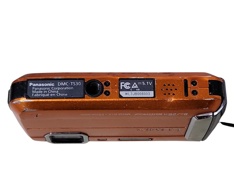 Panasonic LUMIX DMC-TS30 waterproof Digital Camera - Orange, READ _