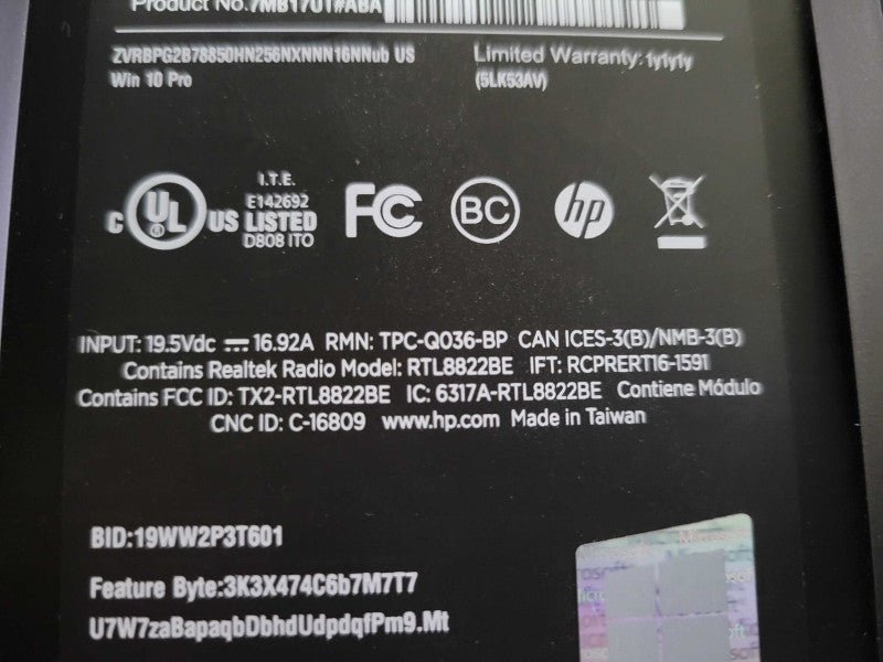 HP VR Backpack G2 Core I7-8th Gen 16GB DDR4, No SSD/HDD, READ _