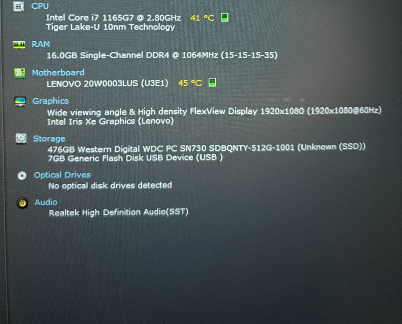 Lenovo ThinkPad T14 Gen 2 Core i7-1165G7@2.8GHz 16GB RAM 512GB SSD  Lap200