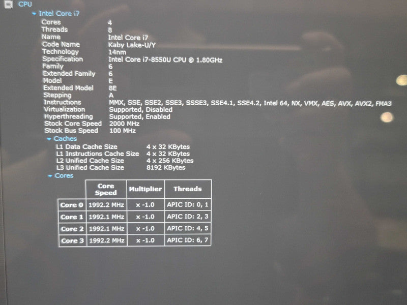 HP Spectre x360 i7-8550U 16GB DDR4 MX150 256GB SSD READ β Lap200