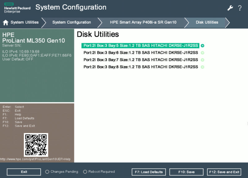HP PL ML350 Gen10 8x2.5", 2x Xeon Silver 4110, 128GB DDR4, 4x1.2TB SAS
