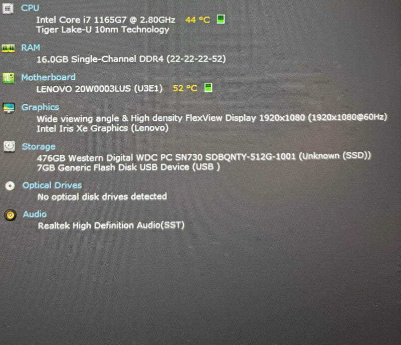 Lenovo ThinkPad T14 Gen 2 Core i7-1165G7@2.8GHz 16GB RAM 512 GB SSD   Lap200