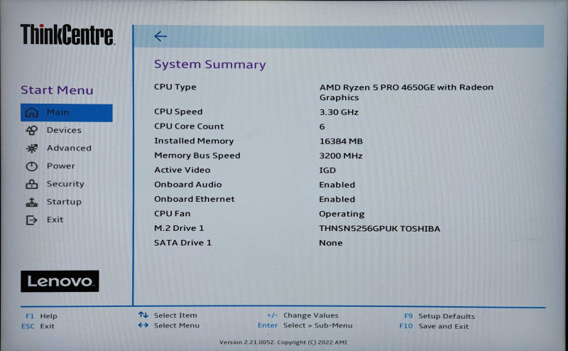 Lenovo ThinkCentre M75q Gen 2, Ryzen 5 PRO 4650GE, 16GB DDR4, 256GB NVMe