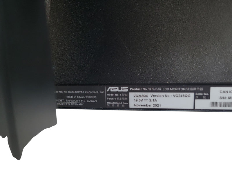 ASUS VG248QG Gaming Monitor - 24”, Full HD, 0.5ms*, 165Hz,G-SYNC %