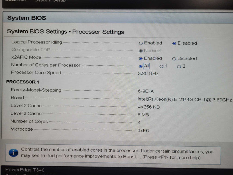 Dell PowerEdge T340 Xeon E-2174G 3.80Ghz 32GB H330 2x PSU, 4x 8TB SAS _