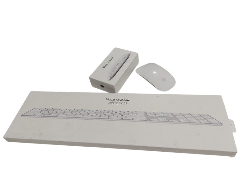 Apple Magic Keyboard with Touch ID & Numpad & Magic Mouse in box, Untested  =
