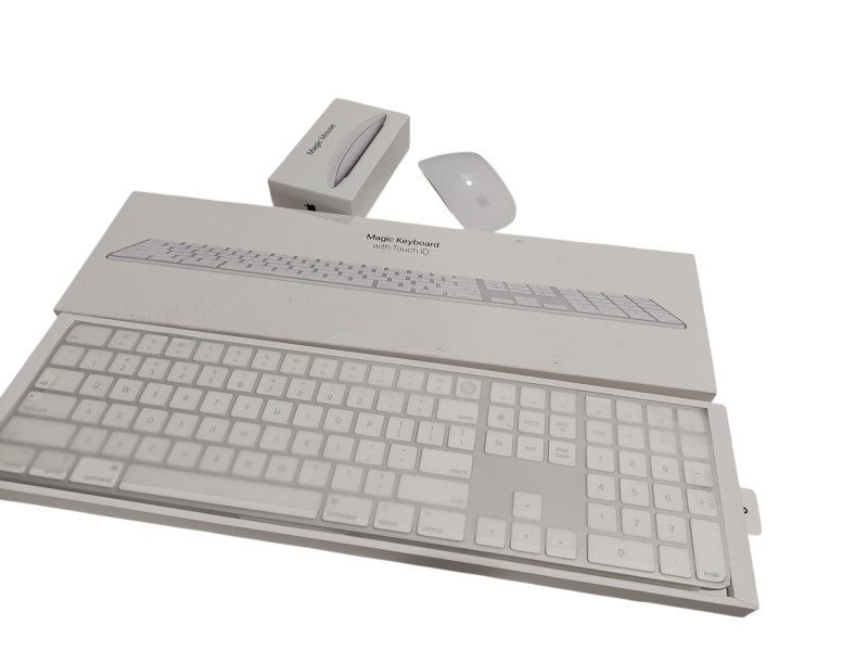 Apple Magic Keyboard with Touch ID & Numpad & Magic Mouse in box, Untested  =