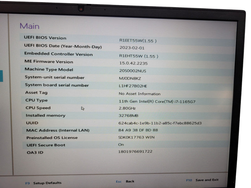 Lenovo ThinkPad E15 Gen2 - Core i7-1165G7 32GB DDR4 NO HDD +PWR ADPTR(READ) % Lap200