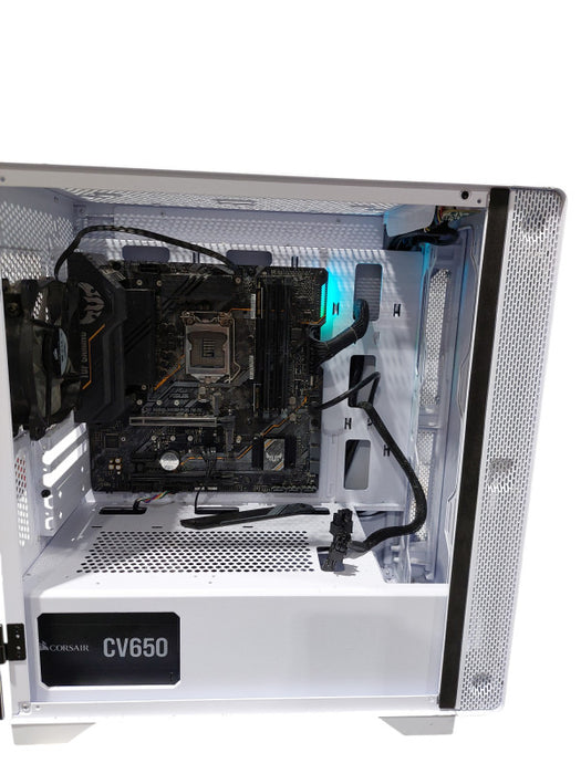 White Tempered Glass Side Thermaltake Case With ASUS Tuf Gaming B460M MTHBR =