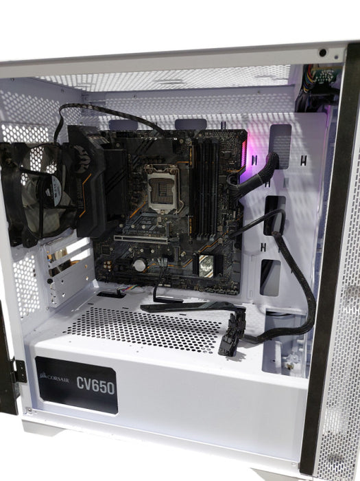 White Tempered Glass Side Thermaltake Case With ASUS Tuf Gaming B460M MTHBR =