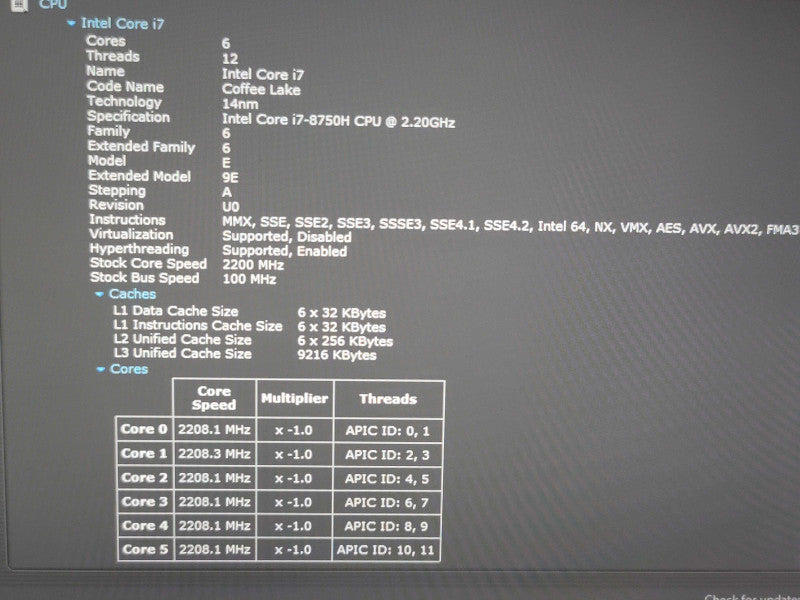 Dell XPS 15 9570 i7-8750H 16GB DDR4 GTX 1050 256GB SSD  β Lap200
