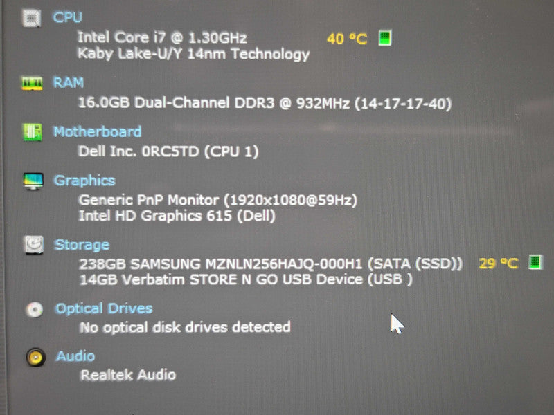 Dell XPS 13 9365 i7-7Y75 16GB RAM 256GB SSD READ β BudLap