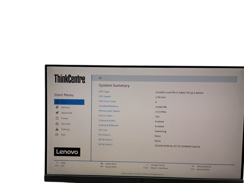 Lenovo ThinkCentre M720e SFF  i5 - 9400 @ 2.90GHz 16GB DDR4 Ram θ