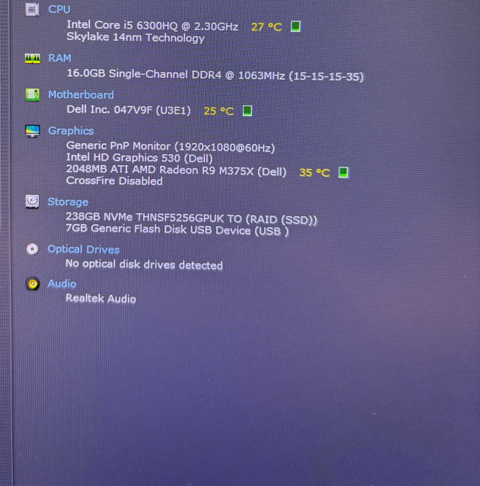 Dell Precision 7710 i5-6300HQ Radeon R9 M375X 2GB GPU 16GB RAM 256SSD READ! Lap200