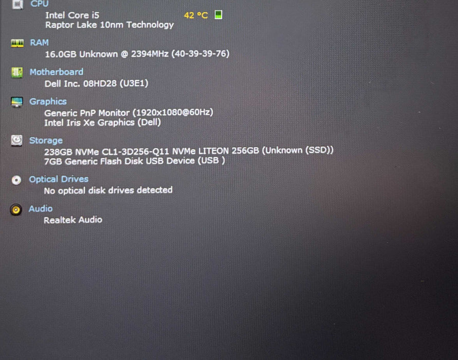 Dell Precision 3480 Core i5-1350P vPRO @1.9GHz 16GB RAM 256GB SSD READ!  Lap200