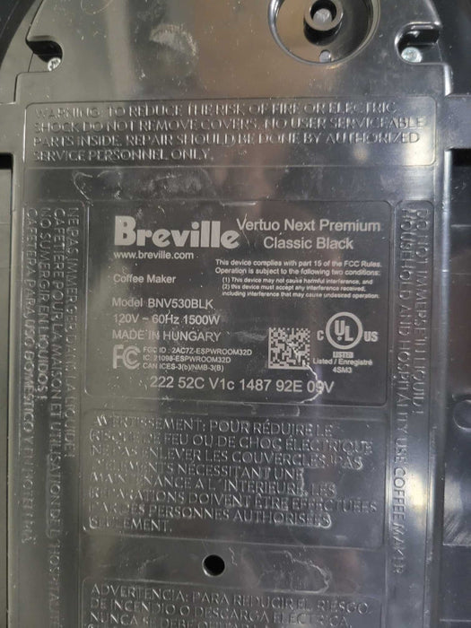 Nespresso Breville Coffee maker BNV530BLK only, READ _