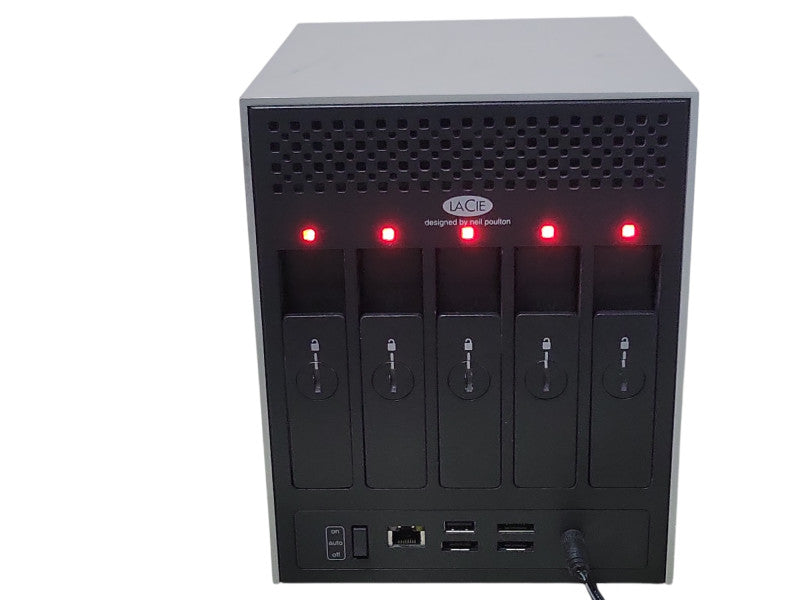 Lacie besigned by neil poulton 5 bay NAS w/ 5x 2TB HDDs, READ _