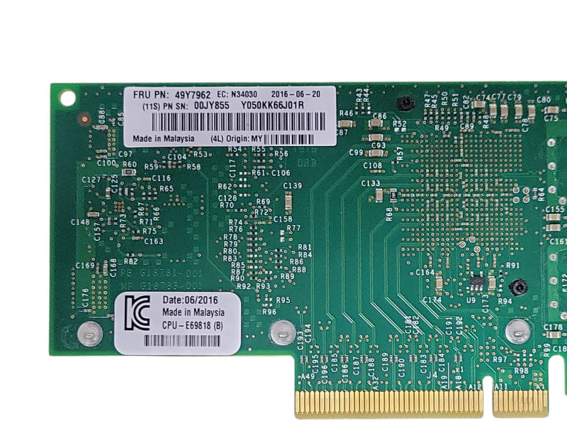 Lenovo X520-DA2 Dual SFP+ 10GbE Network Adapter 49Y7962 00JY855 LP _