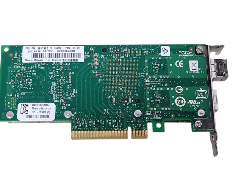 Lenovo X520-DA2 Dual SFP+ 10GbE Network Adapter 49Y7962 00JY855 LP _