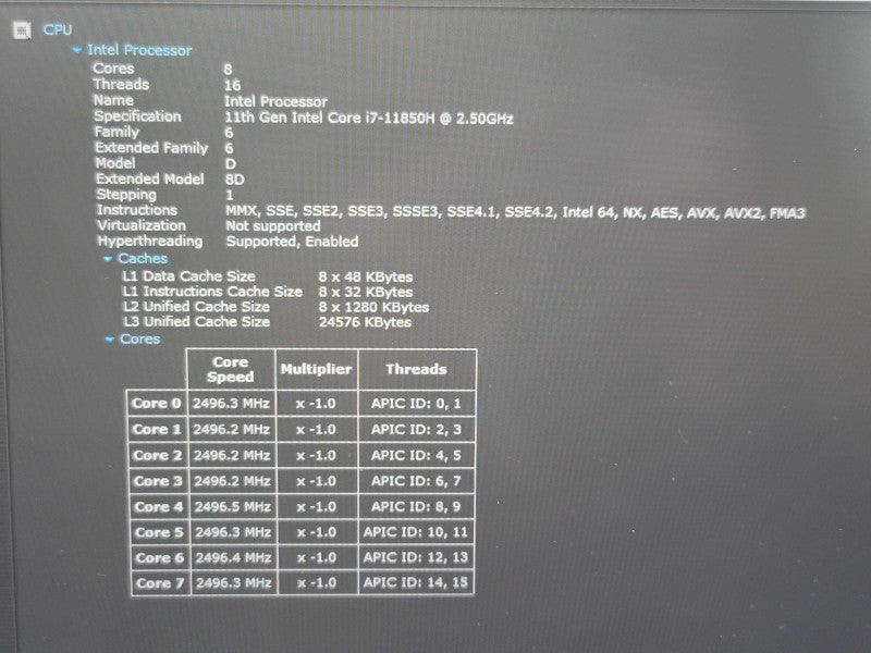 Dell Latitude 5421 i7-11850H 16GB DDR4 MX450 256GB SSD   β Lap200
