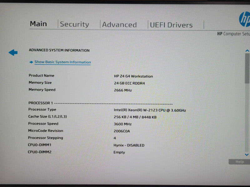 HP Z4 G4 Workstation Xeon W-2123 3.60GHz, 24GB DDR4, 3TB HDD, 750W PSU _