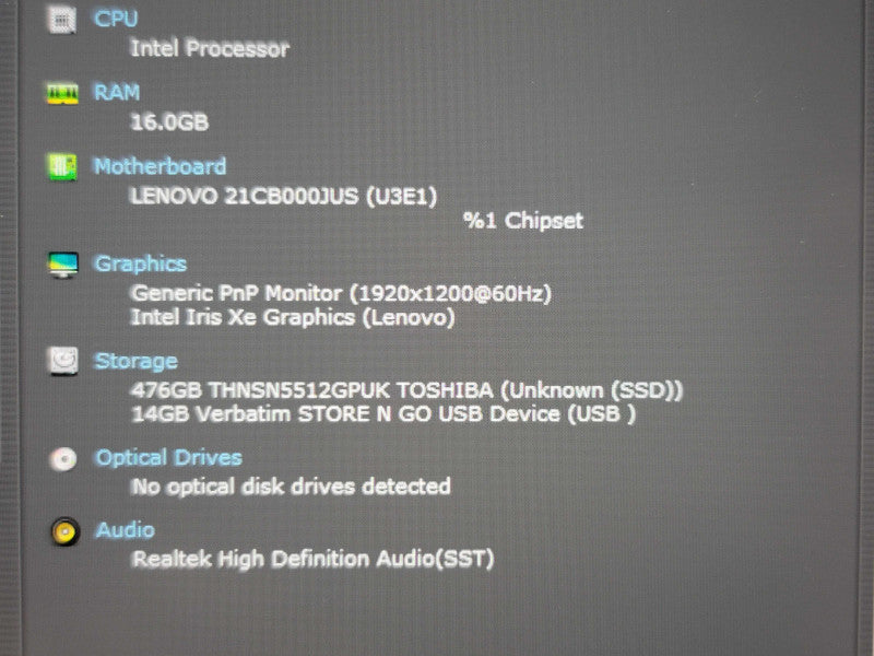 Lenovo ThinkPad X1 Carbon Gen 9 i7-1260P 16GB RAM 512GB SSD  β Lap200