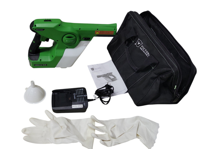 victory electrostatic sprayer with battery, charger, and Case, READ _