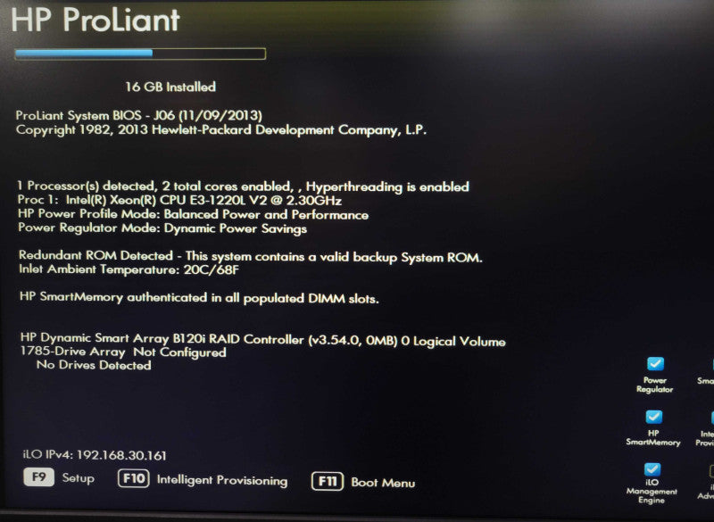 HP ProLiant MicroServer Gen8 Xeon E3-1220Lv2 2.30GHz 16GB B120i 3.5" READ _