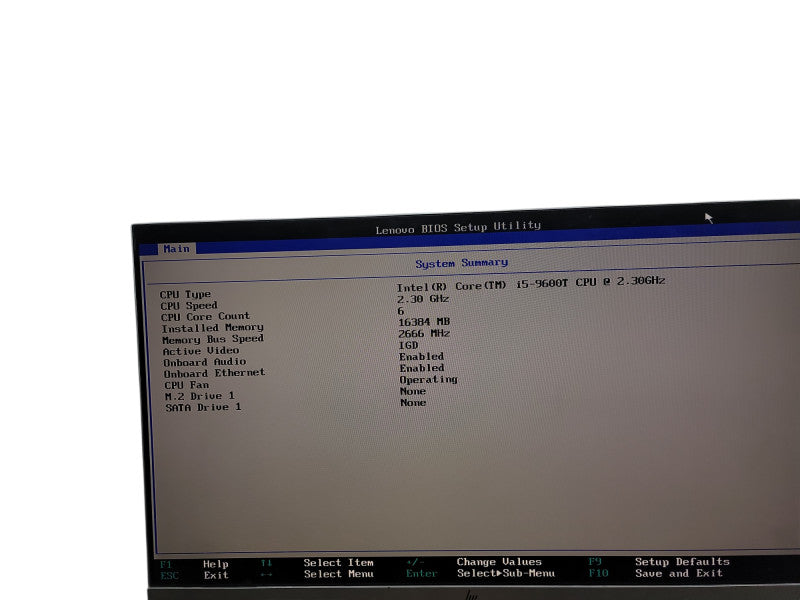 Lenovo ThinkCentre  M920q Micro i5 - 9600T @ 2.30GHz 16GB DDR4 Ram θ